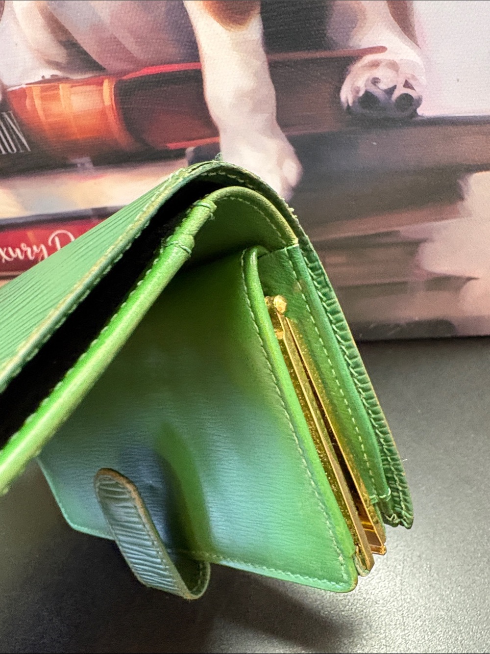 Louis Vuitton *Green 💚Epi Leather kiss lock Compact Wallet - Picture 4 of 13